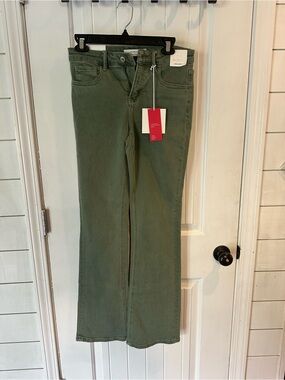 Vervet tummy control high rise jeans Olive green Wide Leg Casual